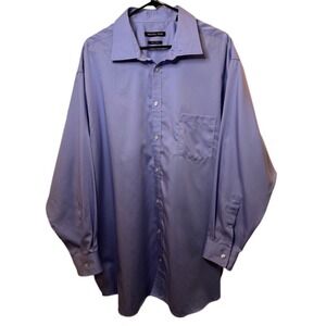 Michael Kors Mens Dress Shirt 18.5 34/35 Light Blue Non Iron Long‎ Sleeve